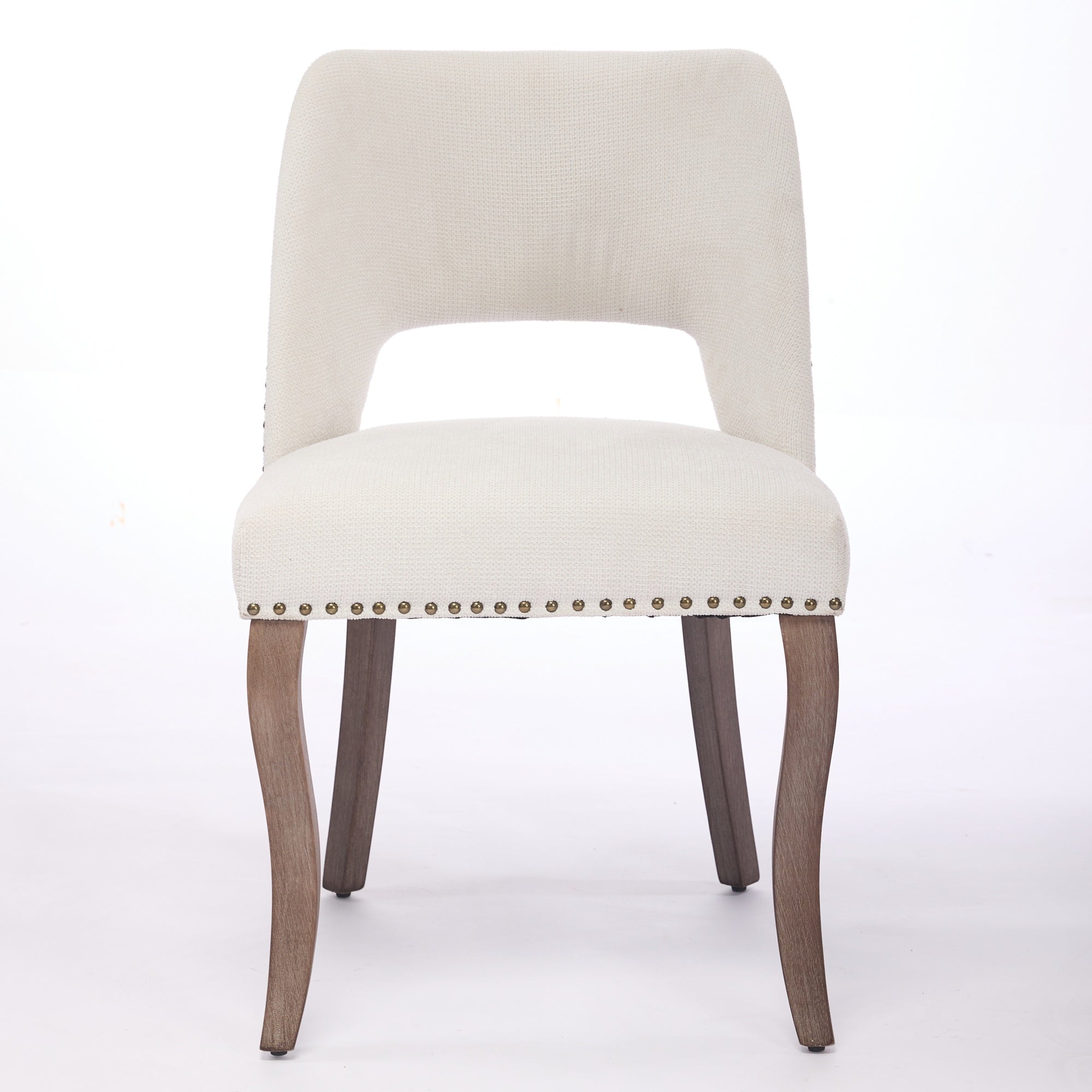 Wooden Dining Chairs Set Of 2, Modern Fabric Upholstered Dining Room Chair Kitchen Chairs, Farmhouse Dinner Chair For Kitchen Dining Room, Beige